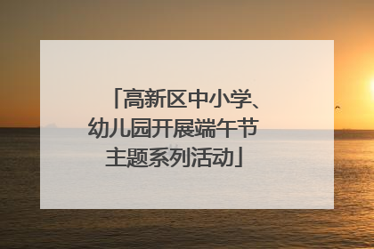 高新区中小学、幼儿园开展端午节主题系列活动