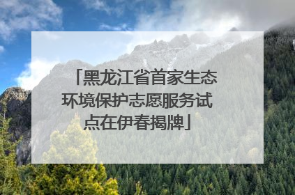 黑龙江省首家生态环境保护志愿服务试点在伊春揭牌