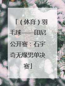 （体育）羽毛球——印尼公开赛：石宇奇无缘男单决赛