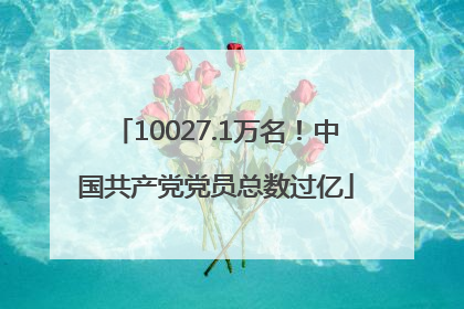 10027.1万名！中国共产党党员总数过亿