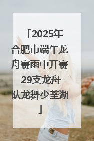 2025年合肥市端午龙舟赛雨中开赛 29支龙舟队龙舞少荃湖