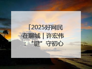 2025好网民·在聊城｜许宏伟：“键”守初心 “网”护平安