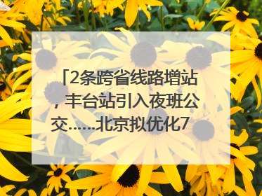 2条跨省线路增站，丰台站引入夜班公交……北京拟优化7条公交线！