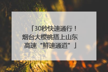 30秒快速通行！烟台大樱桃搭上山东高速“鲜速通道”
