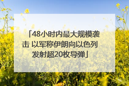 48小时内最大规模袭击 以军称伊朗向以色列发射超20枚导弹