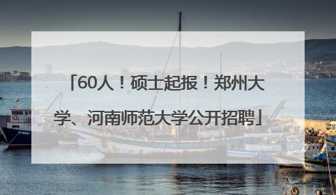 60人！硕士起报！郑州大学、河南师范大学公开招聘
