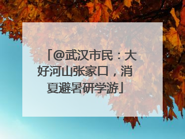 @武汉市民：大好河山张家口，消夏避暑研学游