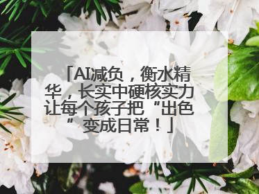 AI减负，衡水精华，长实中硬核实力让每个孩子把“出色”变成日常！