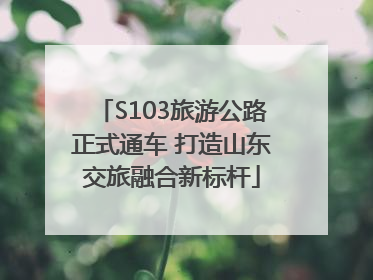 S103旅游公路正式通车 打造山东交旅融合新标杆